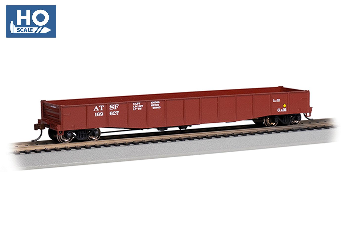 Bachmann ATSF #169627 50.5ft Drop End Gondola, HO Scale