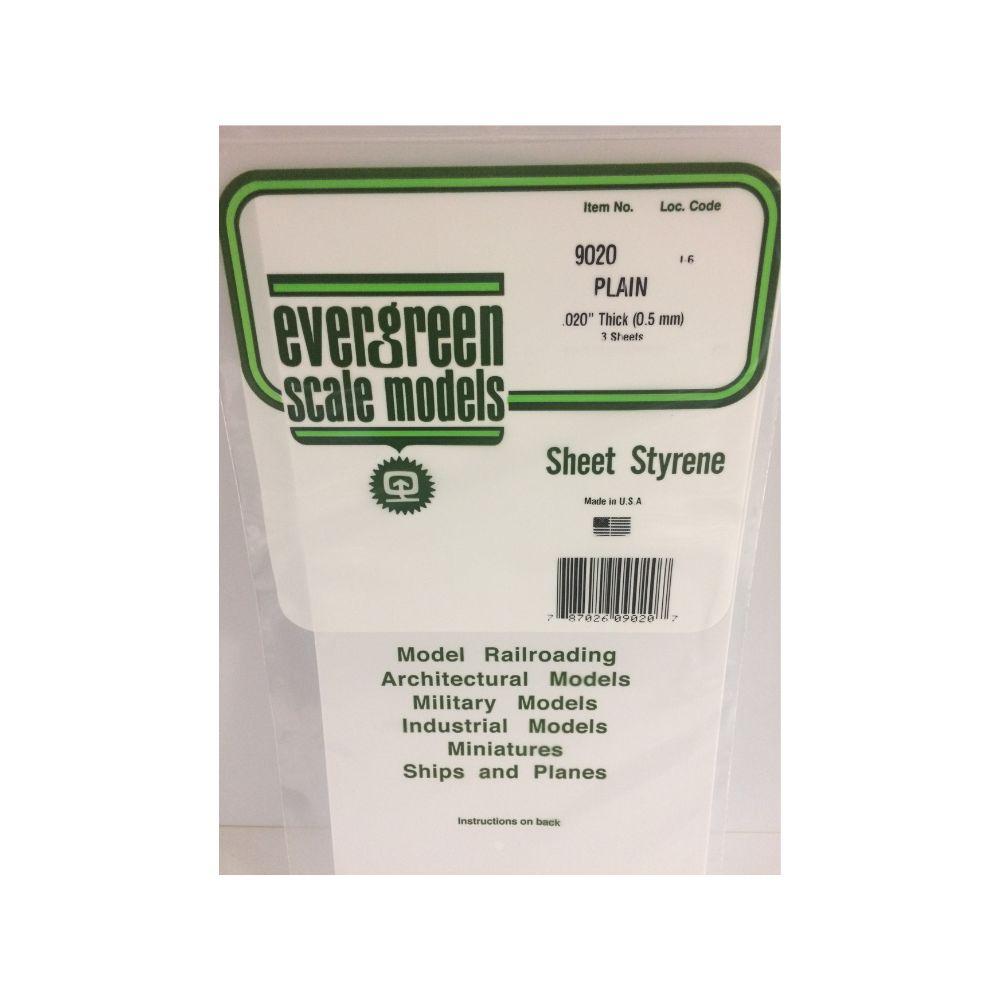 Evergreen Styr Sheets 6X12 Pl Wht .020 Thk (3)