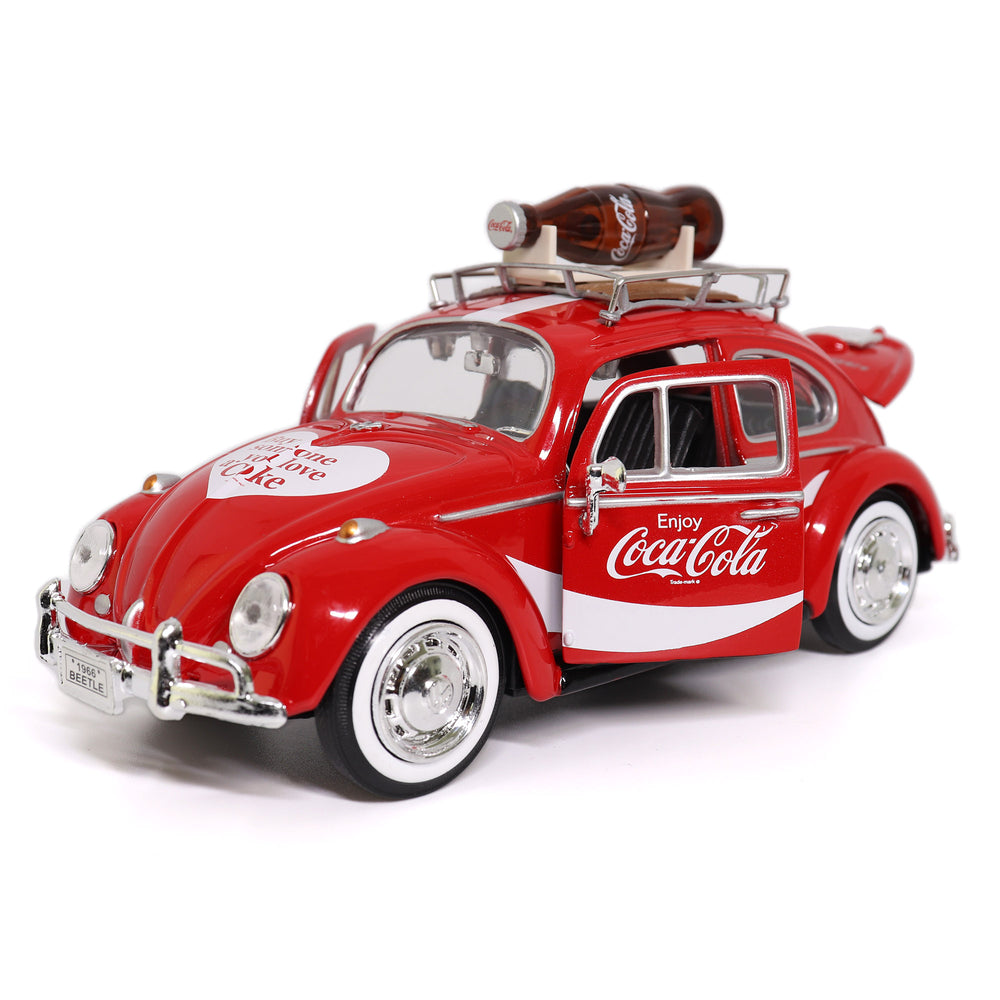 Motorcity Classics 1:24 1966 VW Beetle w/Bottle on Top Rack