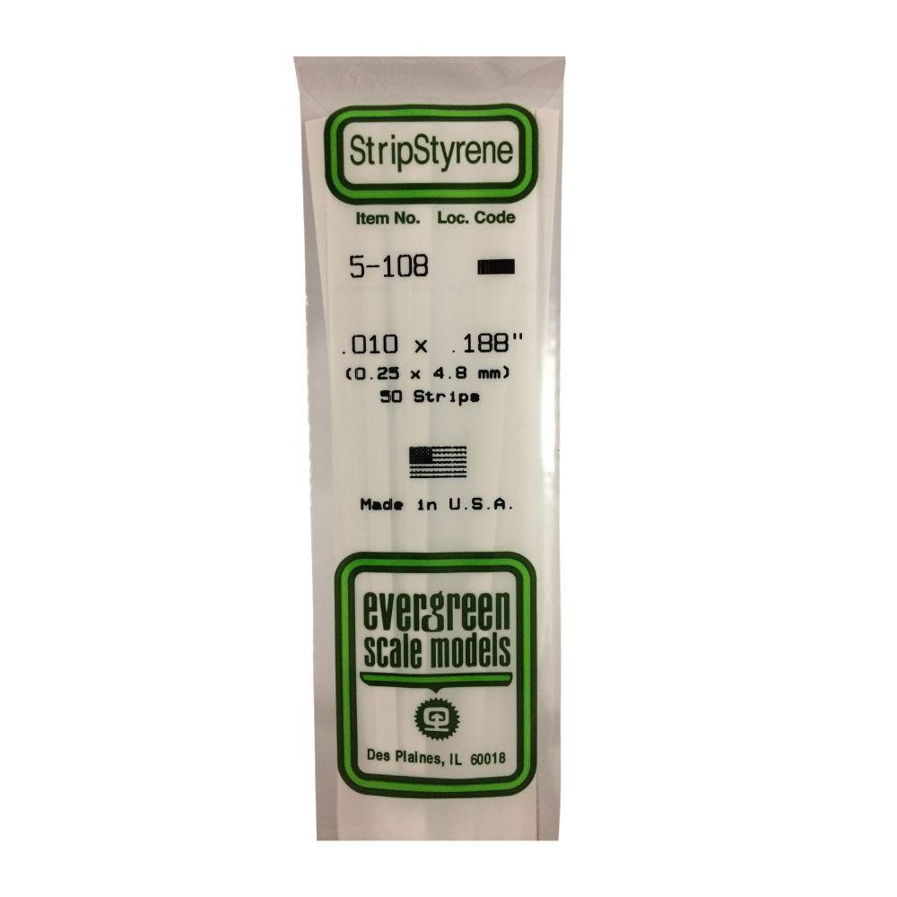 Evergreen Styrene Strips .010 X .188 In-10