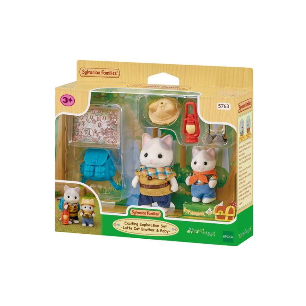 Sylvanian Families Exciting ExplorationSet Latte Cat Brother & Baby