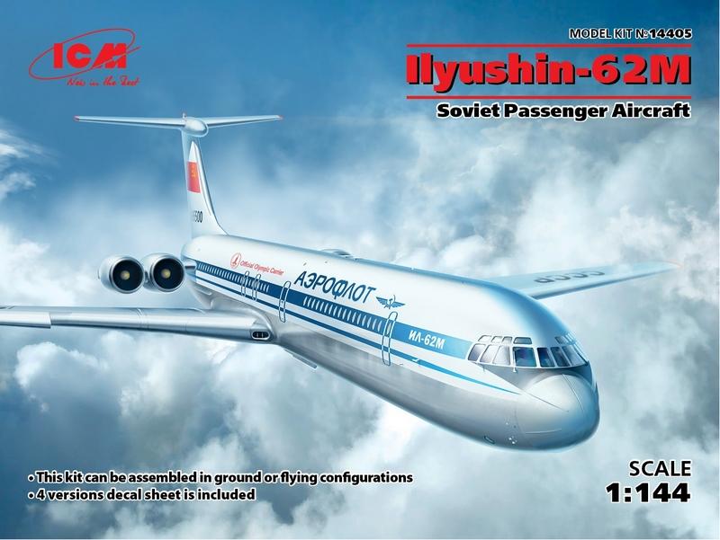 ICM 1:144 Ilyushin-62M Svt. Psngr Aircraft