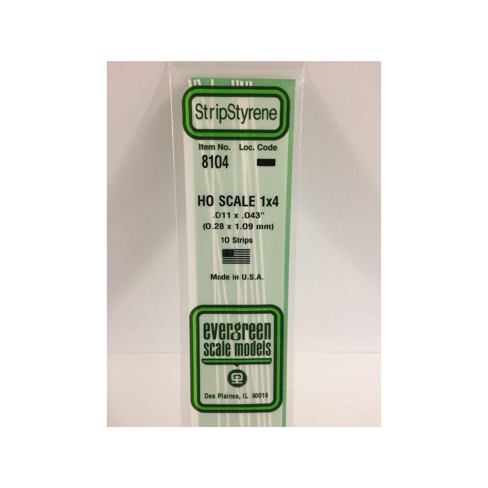 Evergreen Styrene Strips Ho 1 X 4 (10)