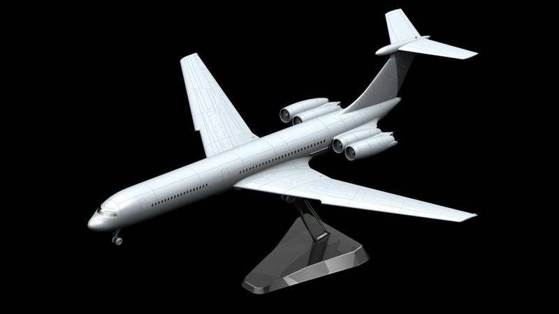 ICM 1:144 Ilyushin-62M Svt. Psngr Aircraft