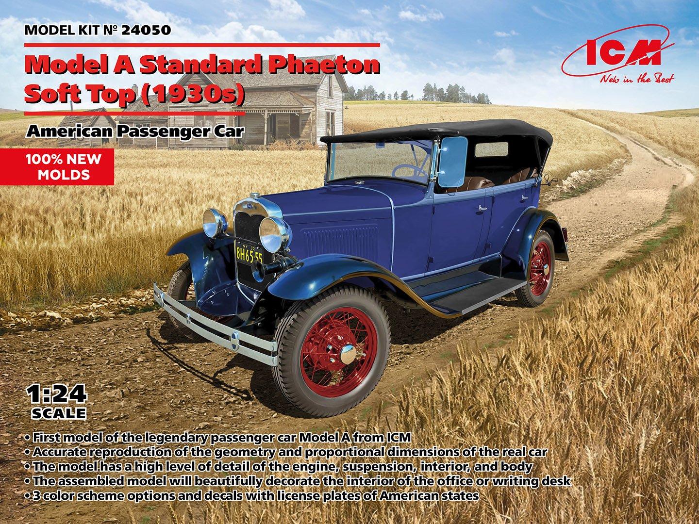 ICM 1:24 Model A Standard Phaeton Soft Top