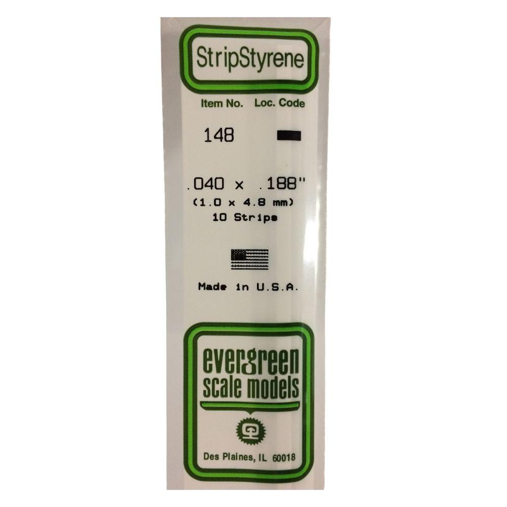 Evergreen Styrene Strips .040 X .188 In-10