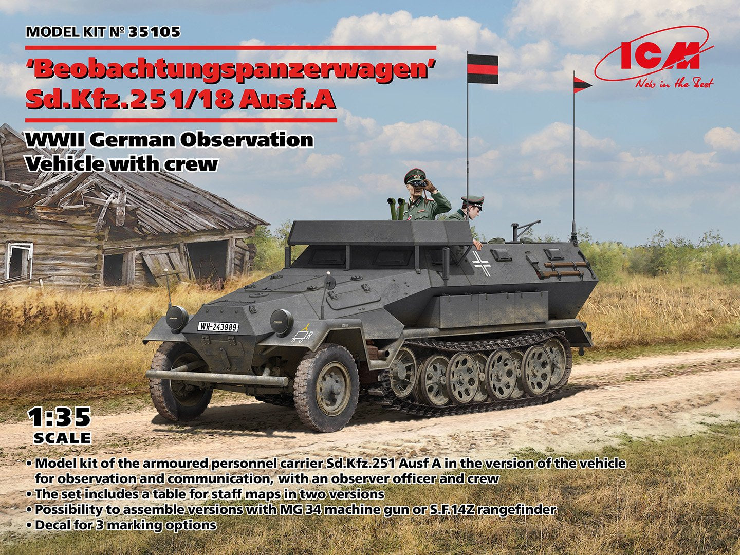 ICM 1:35 Beobachtungspanzerwagen Sd Kfz251 / 18 Ausf A