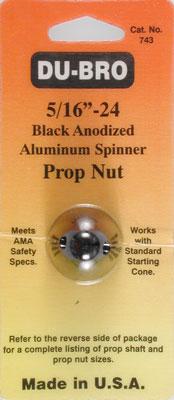 Dubro 5/16-24 Alum Spin. Prop Nut (Black*