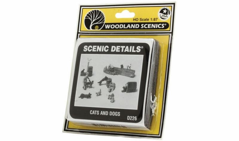 Woodland Scenics Cats & Dogs Sc Details, HO Scale
