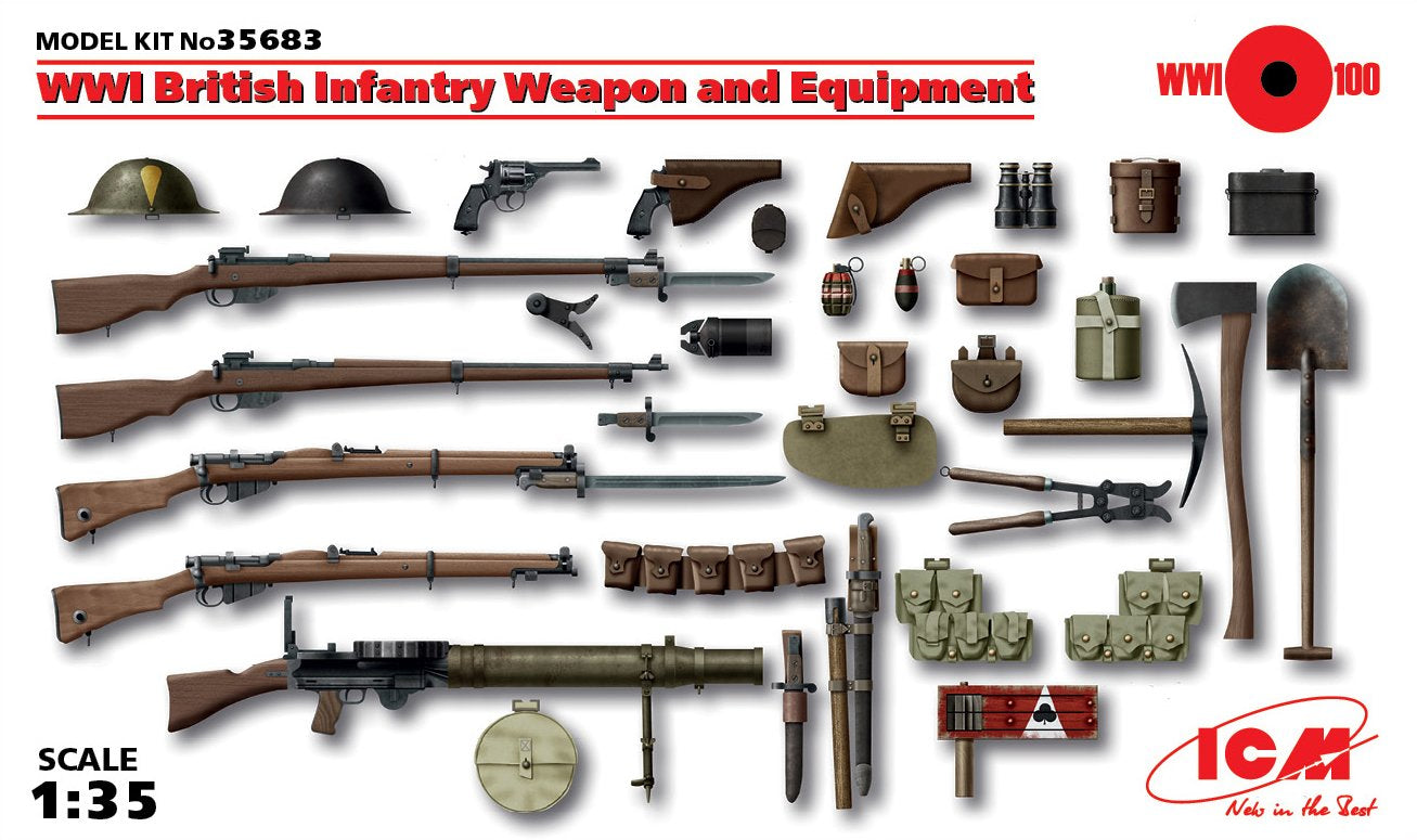 ICM 1:35 Wwi British Infantry Weapon&Equip.