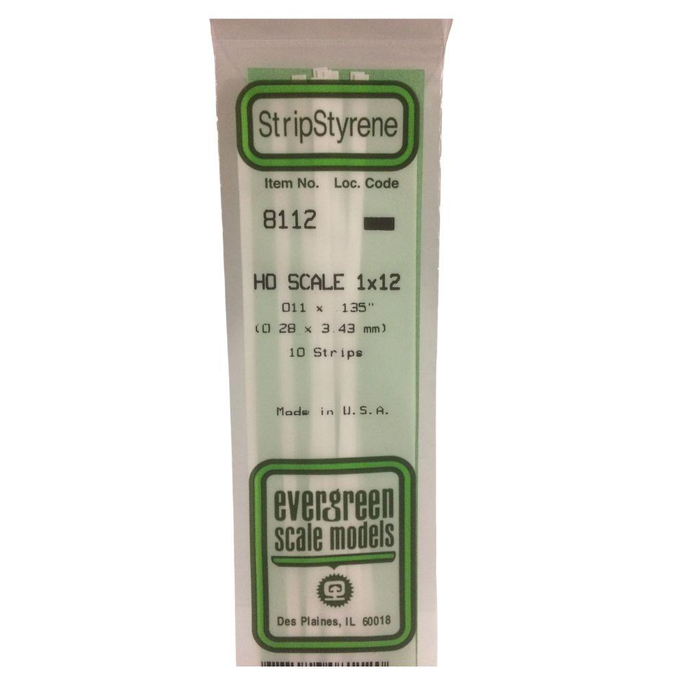 Evergreen Styrene Strips Ho 1 X 12 (10)*