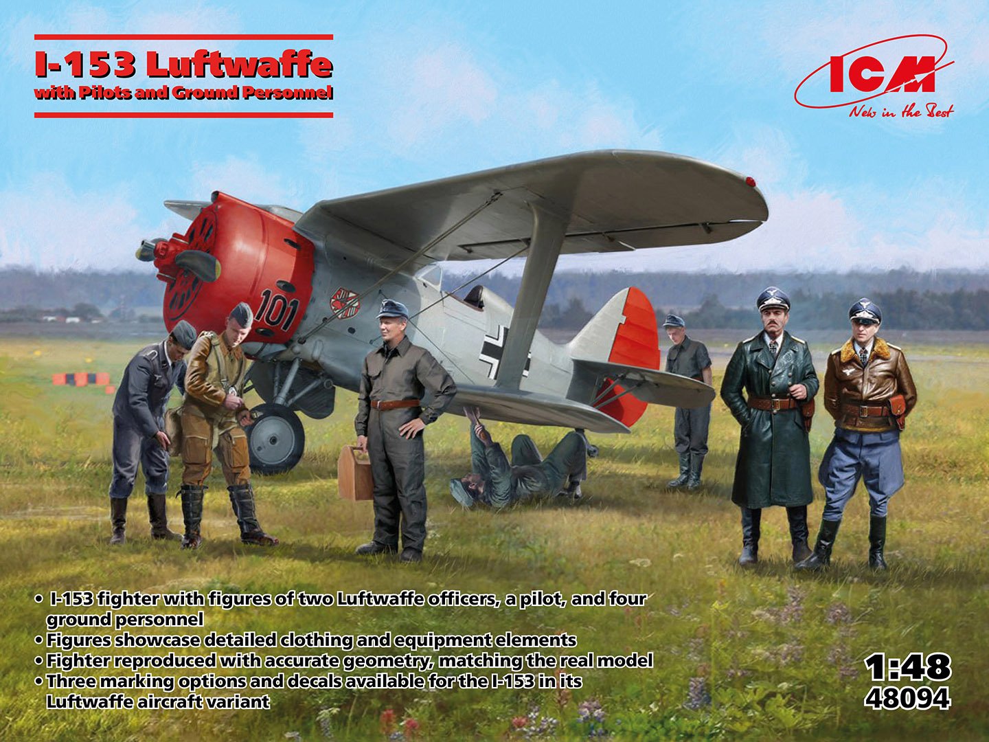 ICM 1:48 I153 Luftwaffe with Figures