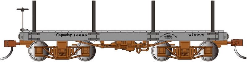 Bachmann 18ft Flat Cars ( 2/box ), GreyData Only. On30 Scale