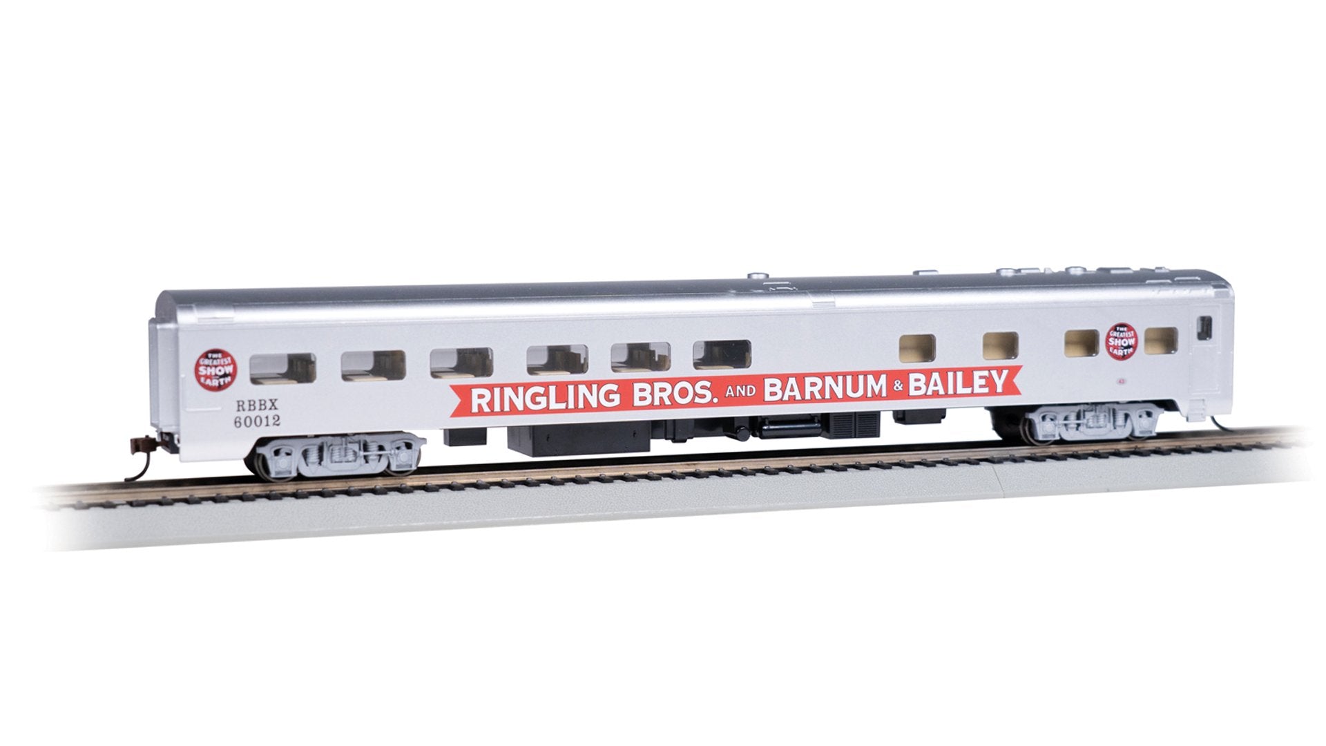 Bachmann Ringling Bros B&B 85ft Smooth Side Dining Pie Car Red, Lit HO