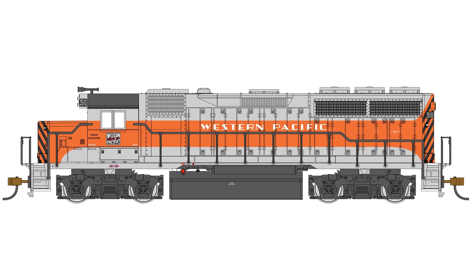 Bachmann Western Pacific #3510 - Silver& Orange