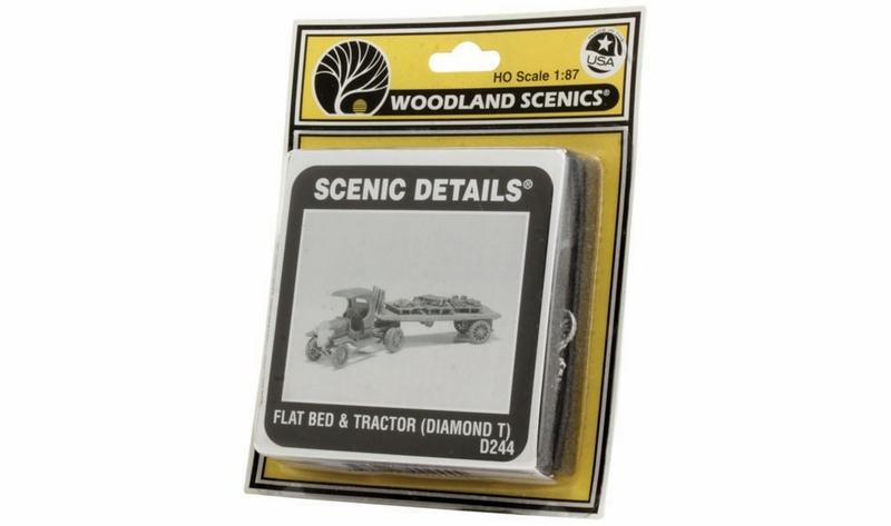 Woodland Scenics Flatbed &Tractor(Diamond T) Sd, HO Scale