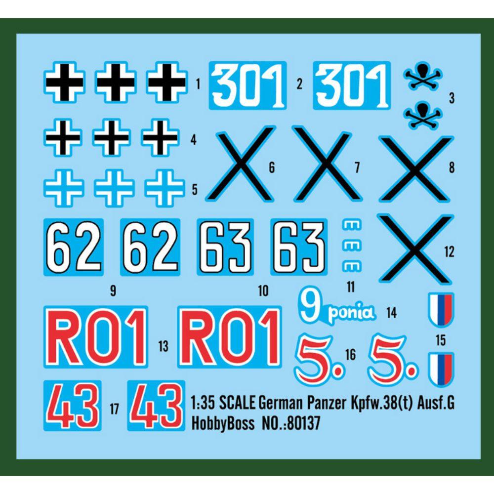 Hobbyboss 1:35 German Panzer Kpfw.38(T)Ausf.G *K