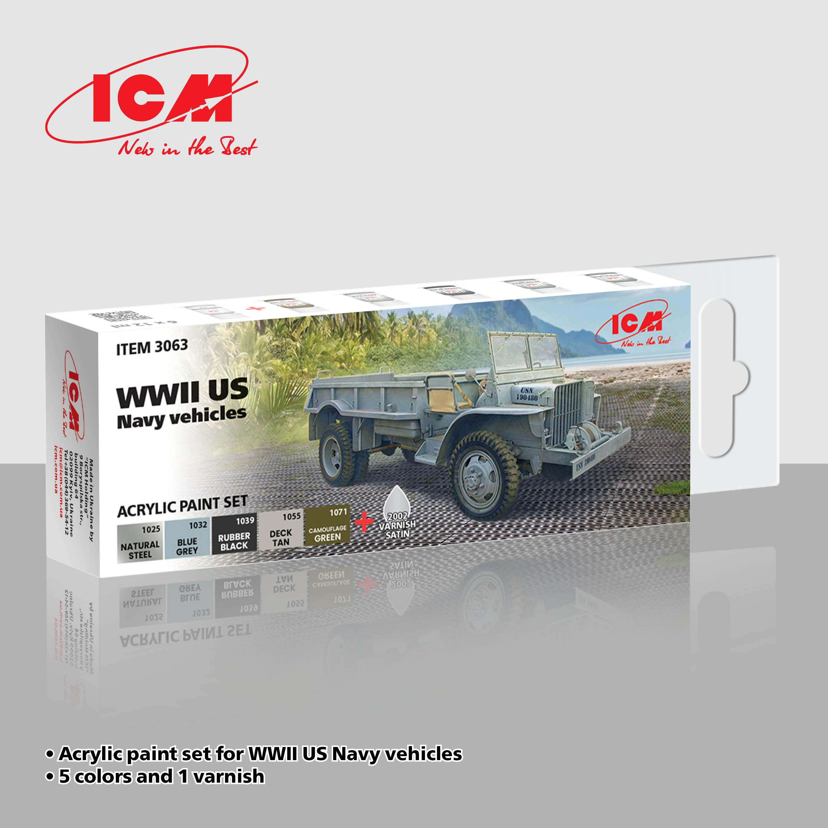 ICM Paint Set WWII US Navy Vehicles