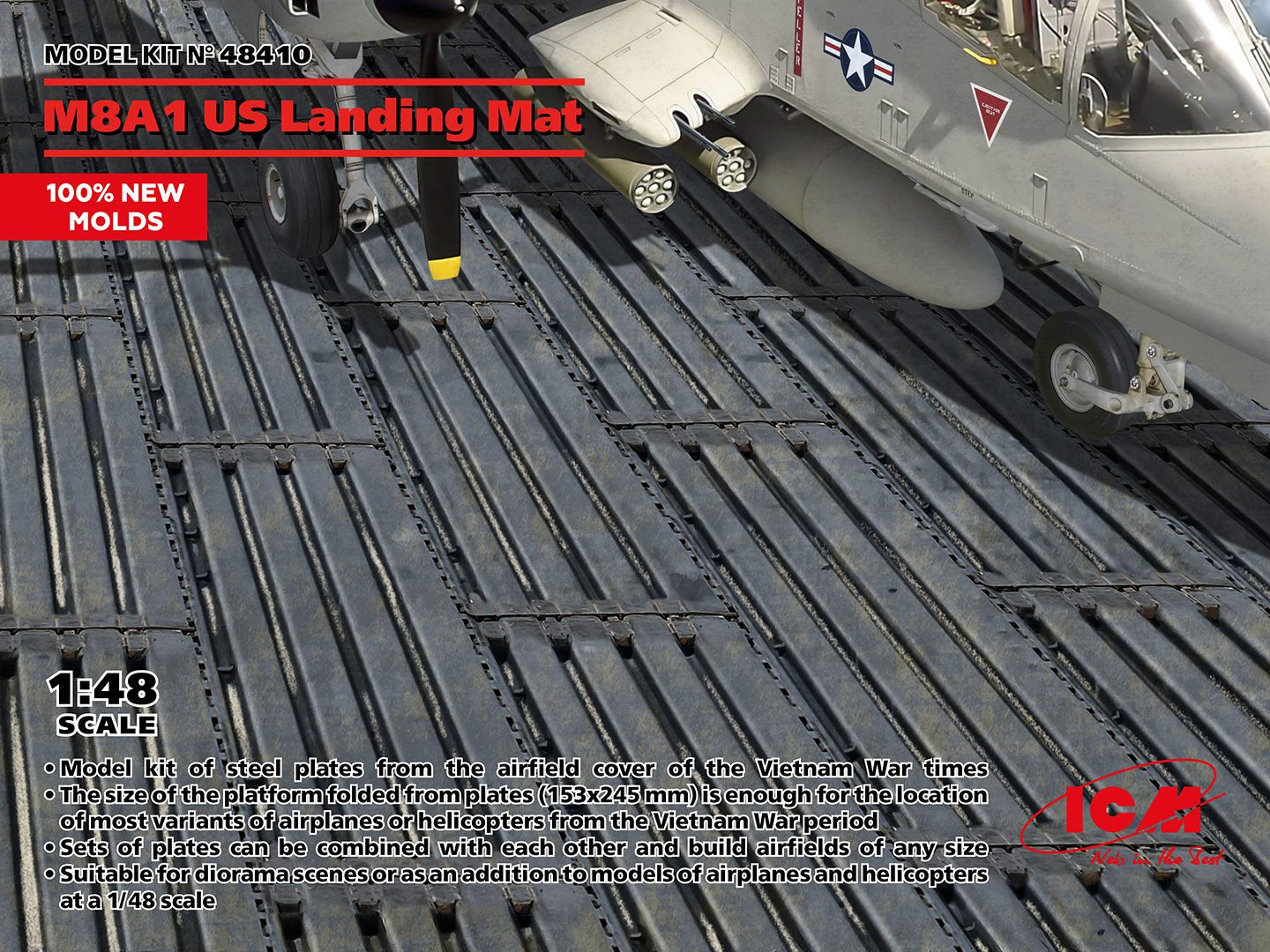 ICM 1:48 M8A1 US Landing Mat 153x245mm