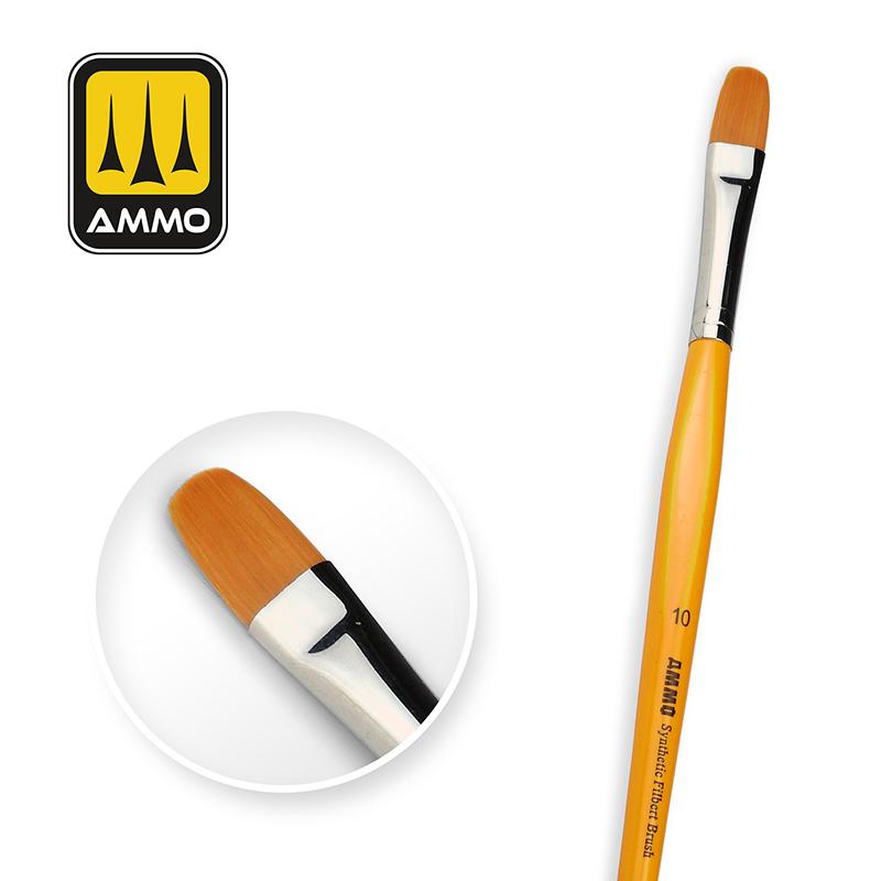 Ammo 12 Synthetic Filbert Brush with T Handle