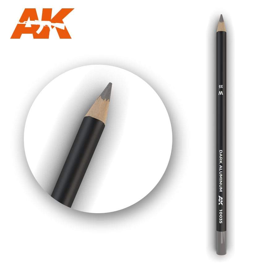 AK Interactive Watercolour Pencil Dark Aluminium Nickel