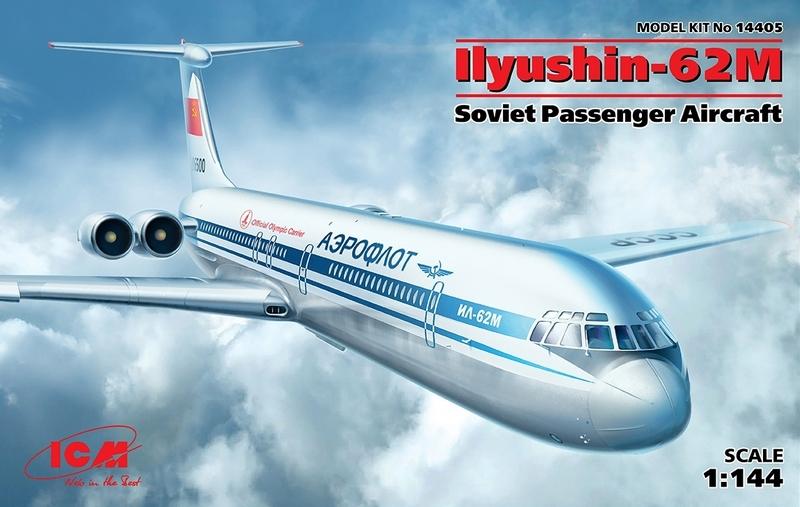 ICM 1:144 Ilyushin-62M Svt. Psngr Aircraft