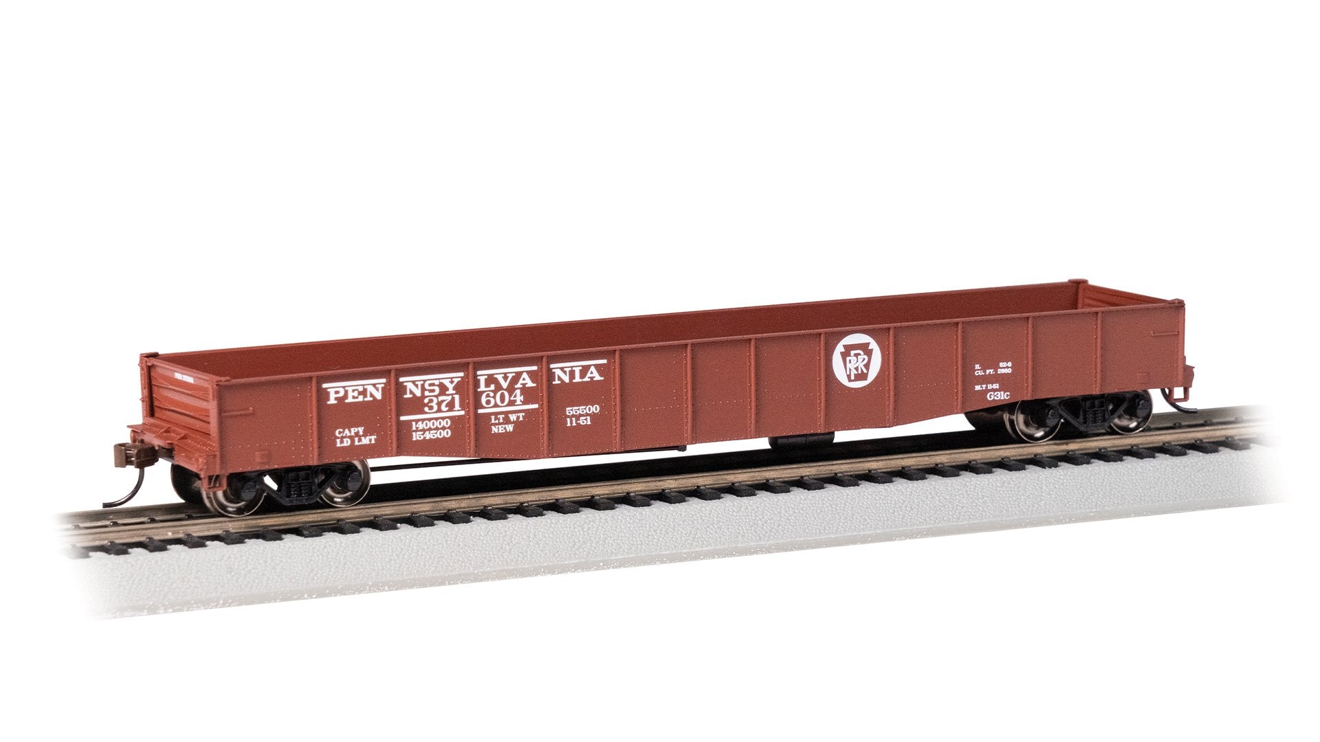 Bachmann Pennsylvania RR #371604 50.5ftDrop End Gondola, HO Scale