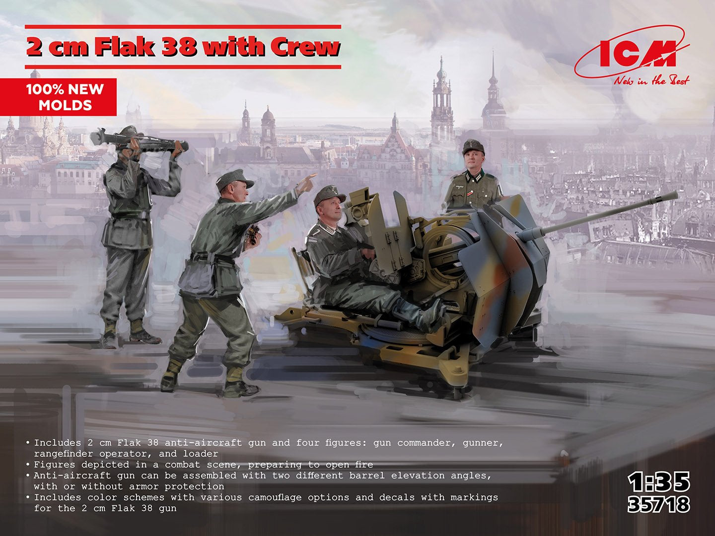 ICM 1:35 2cm Flak 38 with Crew