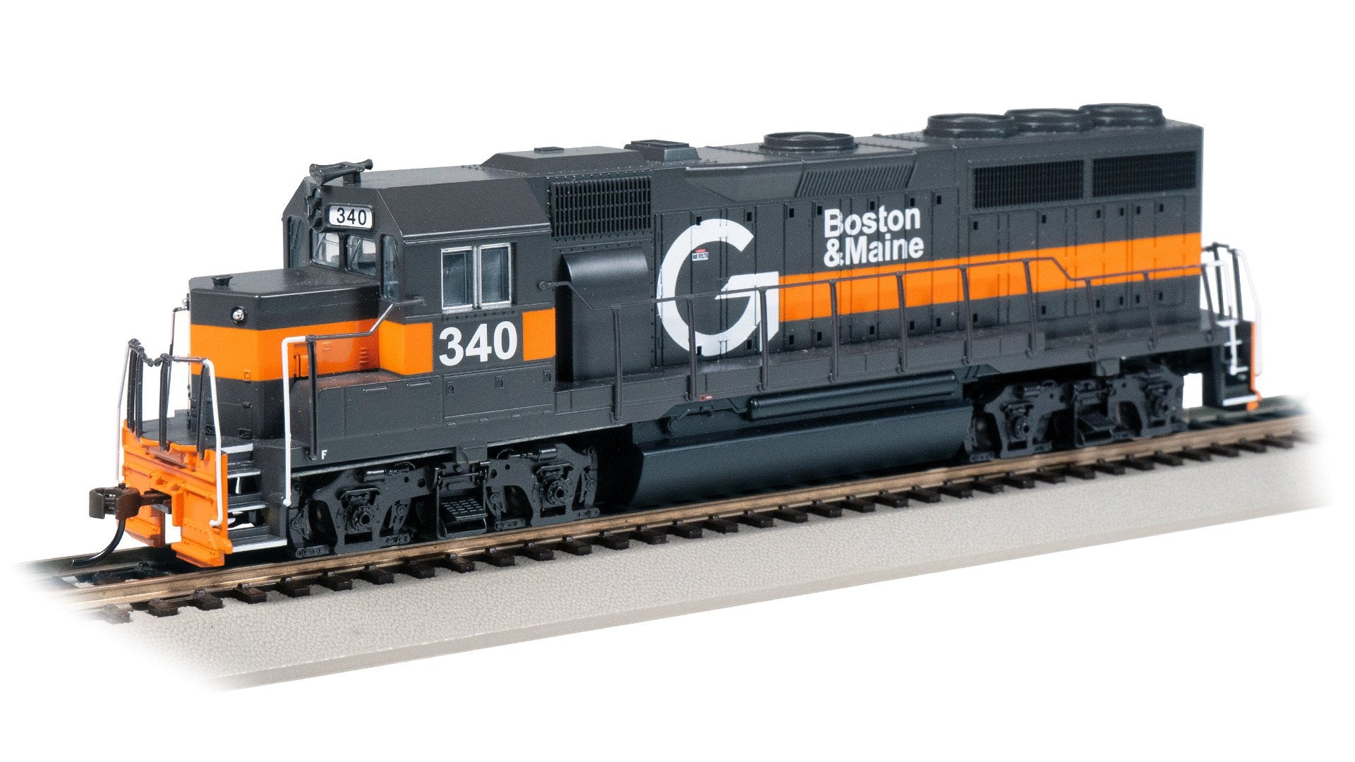 Bachmann Boston & Maine #340 Guilford EMD GP40 Loco, HO Scale