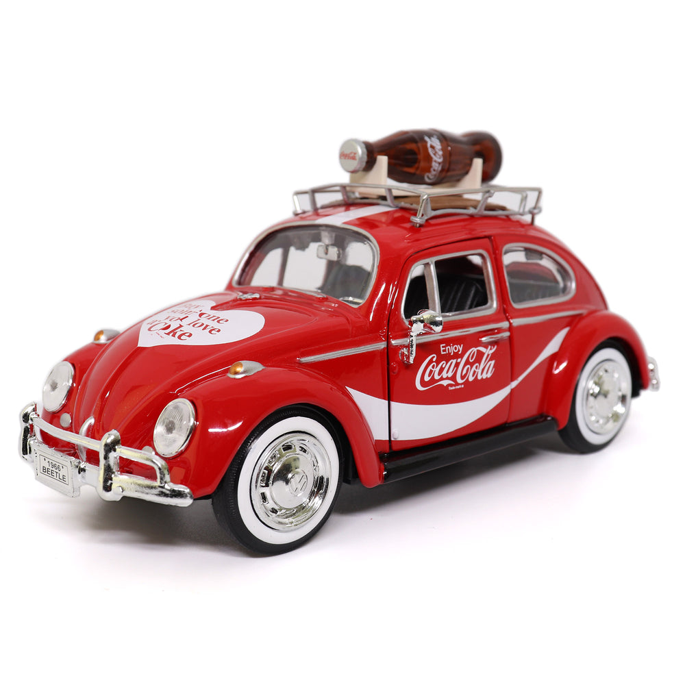 Motorcity Classics 1:24 1966 VW Beetle w/Bottle on Top Rack