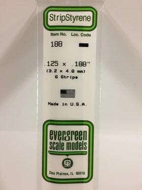 Evergreen Styrene Strips .125 X .188 In-6