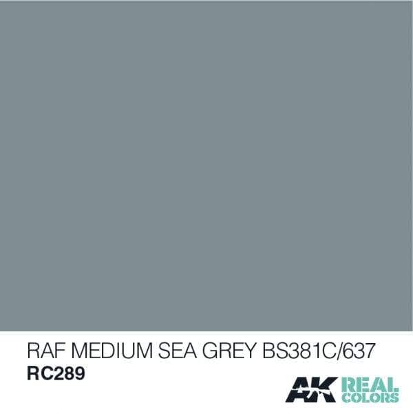 AK Interactive Real Colours RAF Medium Sea Grey Bs381C/637 - 10ml