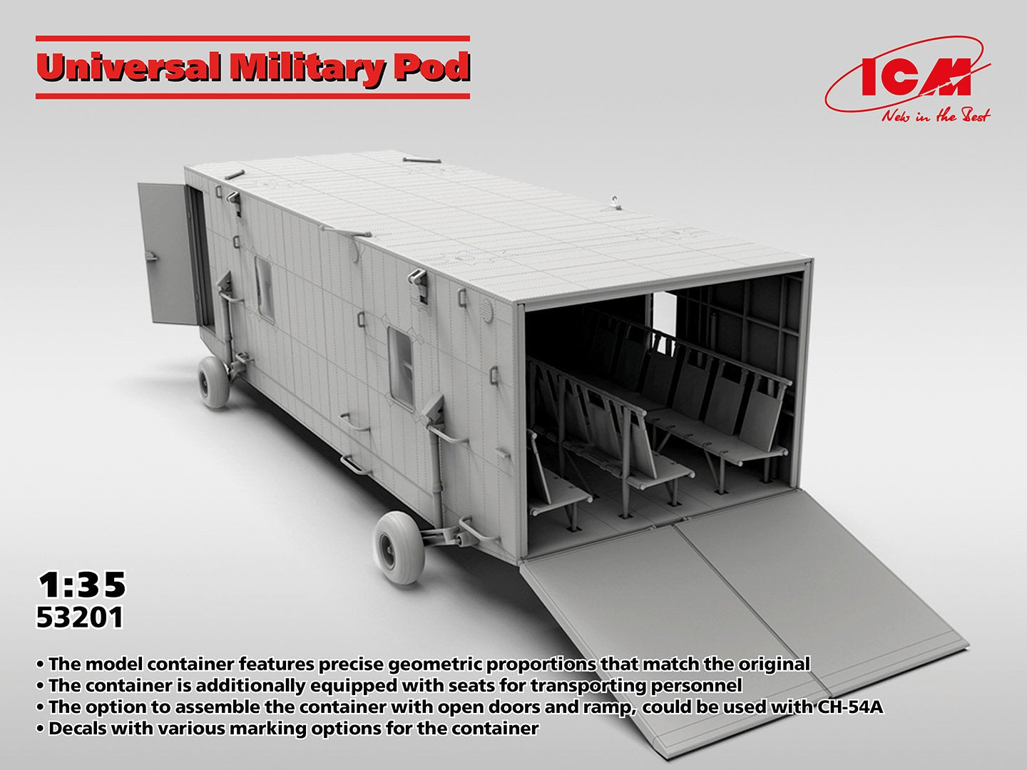 ICM 1:35 Universal Military Pod w/M8A1 US Landing Mat