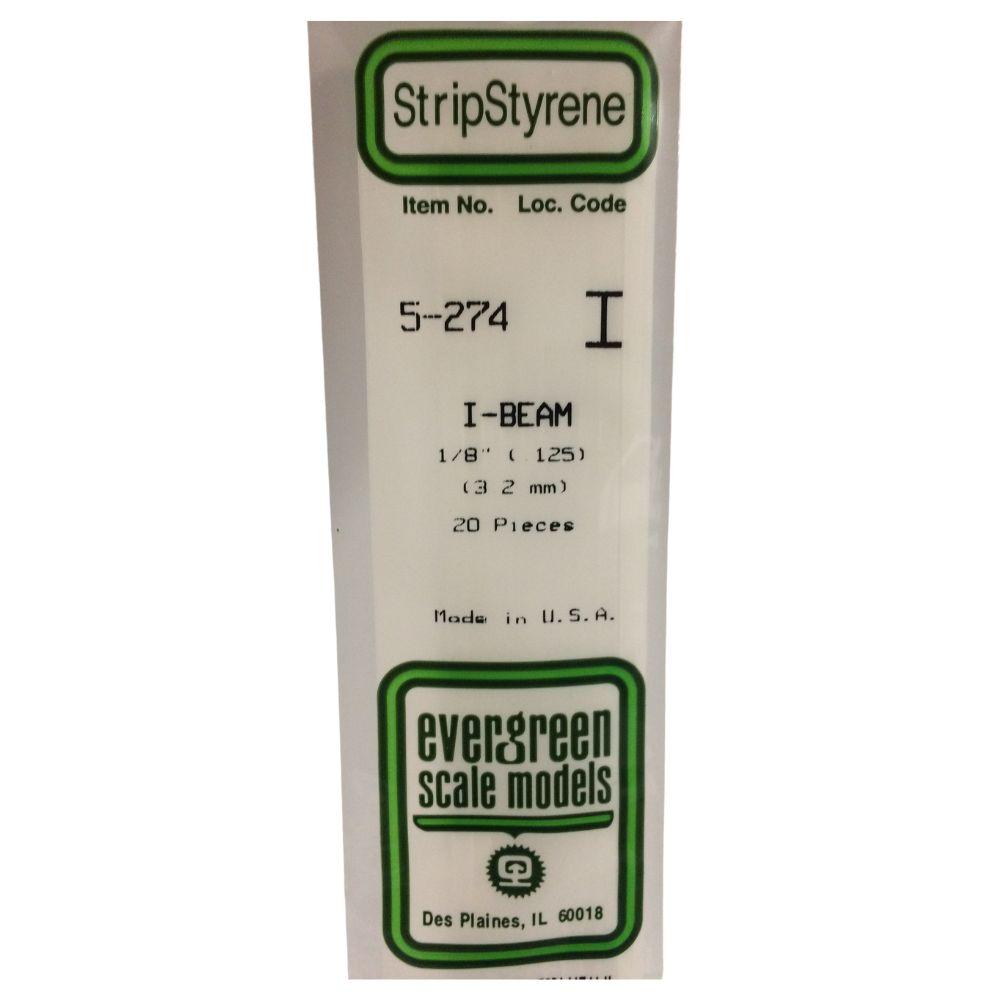 Evergreen Plastic I-Beam .125(3.2 Mm)-4