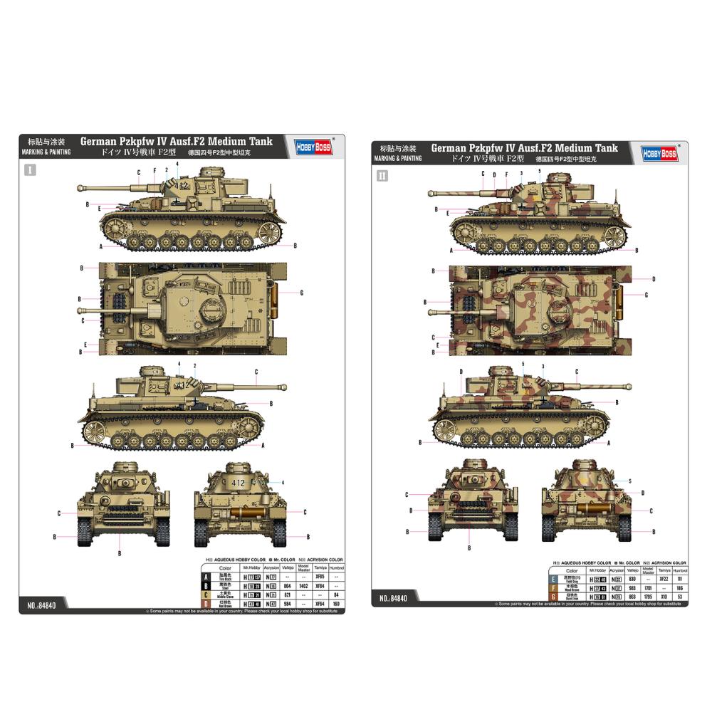 Hobbyboss 1:48 Pzkpfw IV Ausf.F2 MediumTank