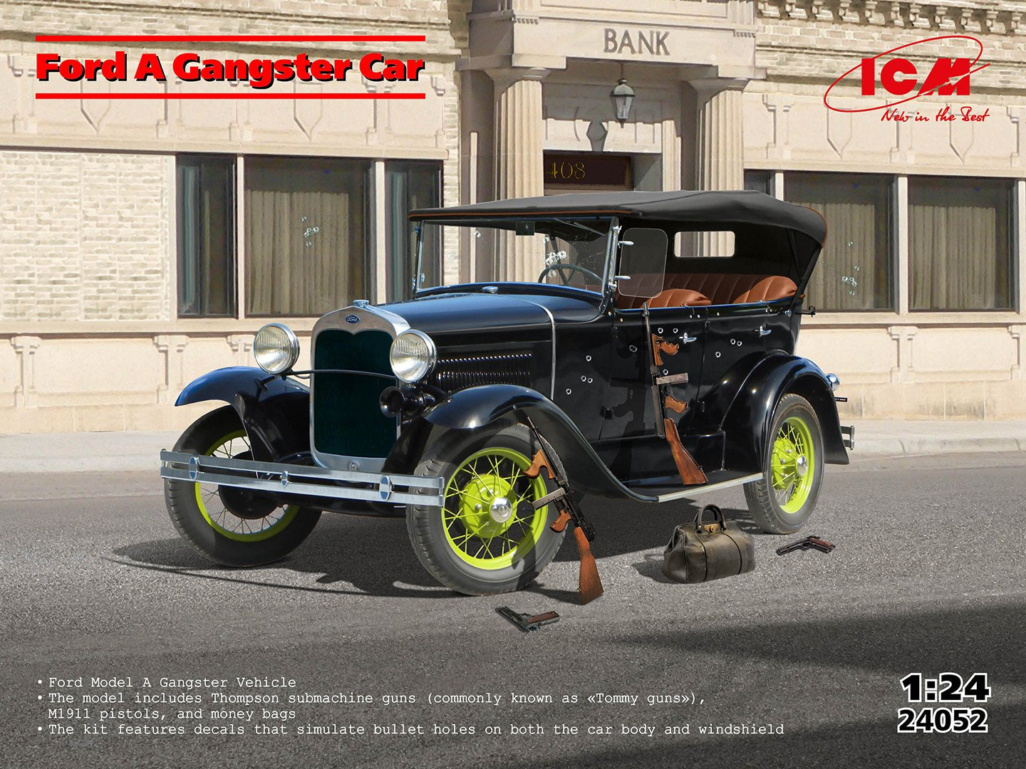 ICM 1:24 Ford A Gangster Car