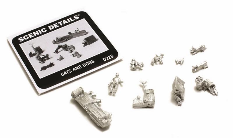 Woodland Scenics Cats & Dogs Sc Details, HO Scale