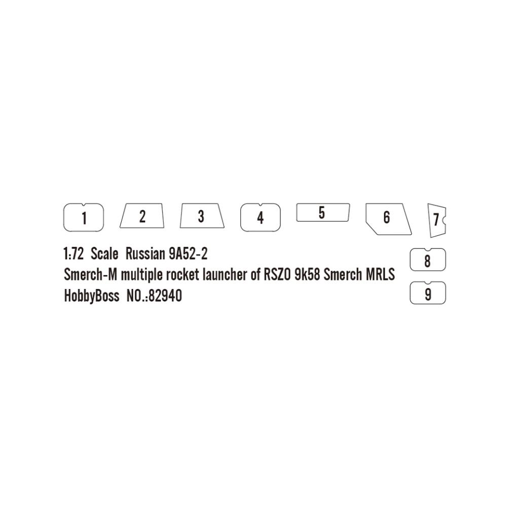 Hobbyboss 1:72 Russian 9A52-2 Smerch MRocket Launcher