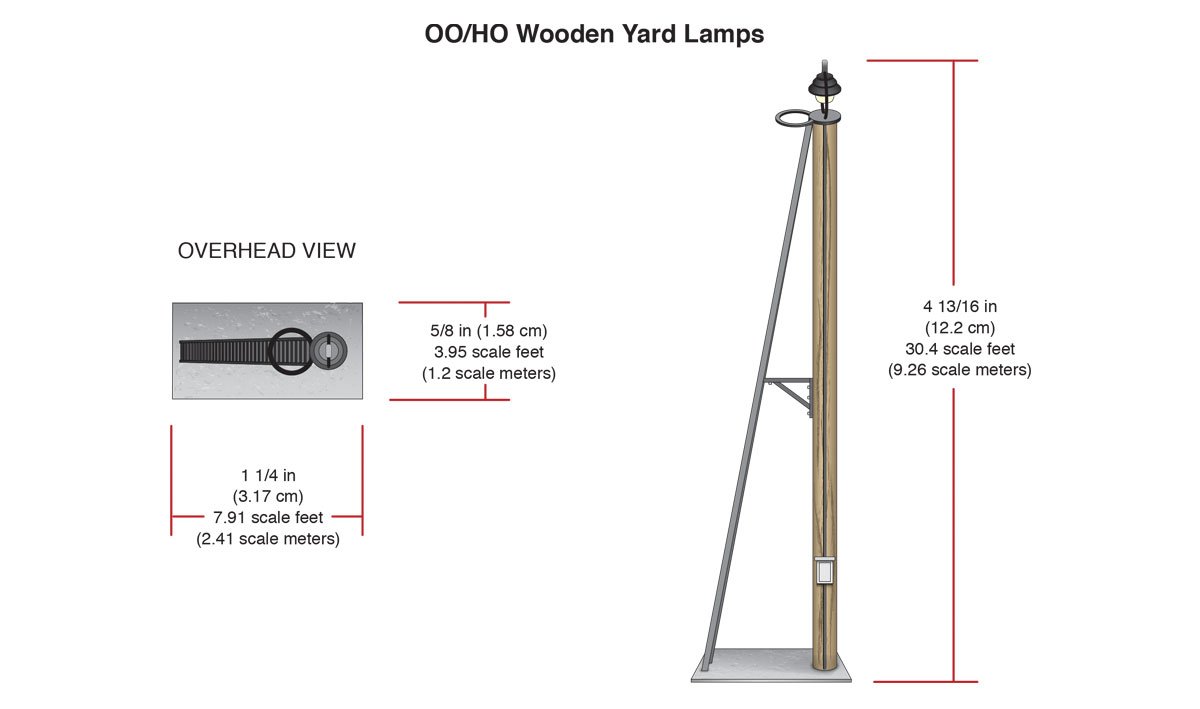 Woodland Scenics Just Plug   OO/HO Wooden Yard Lamps