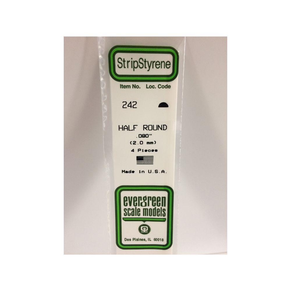 Evergreen Plastic Half Rnd .080(2.0 Mm) (4)