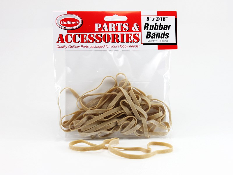 Guillows 6" x 3/16" Rubber Bands, 10 pcs