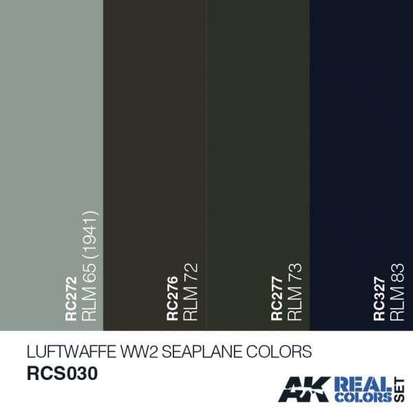 AK Interactive Real Colours Luftwaffe WW2 Seaplane Colours Set