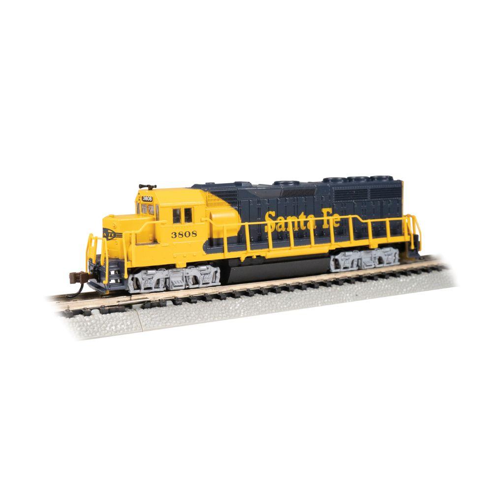Bachmann Santa Fe #3808 EMD GP40 DieselLoco w/Headlight, Blu/Yell, N