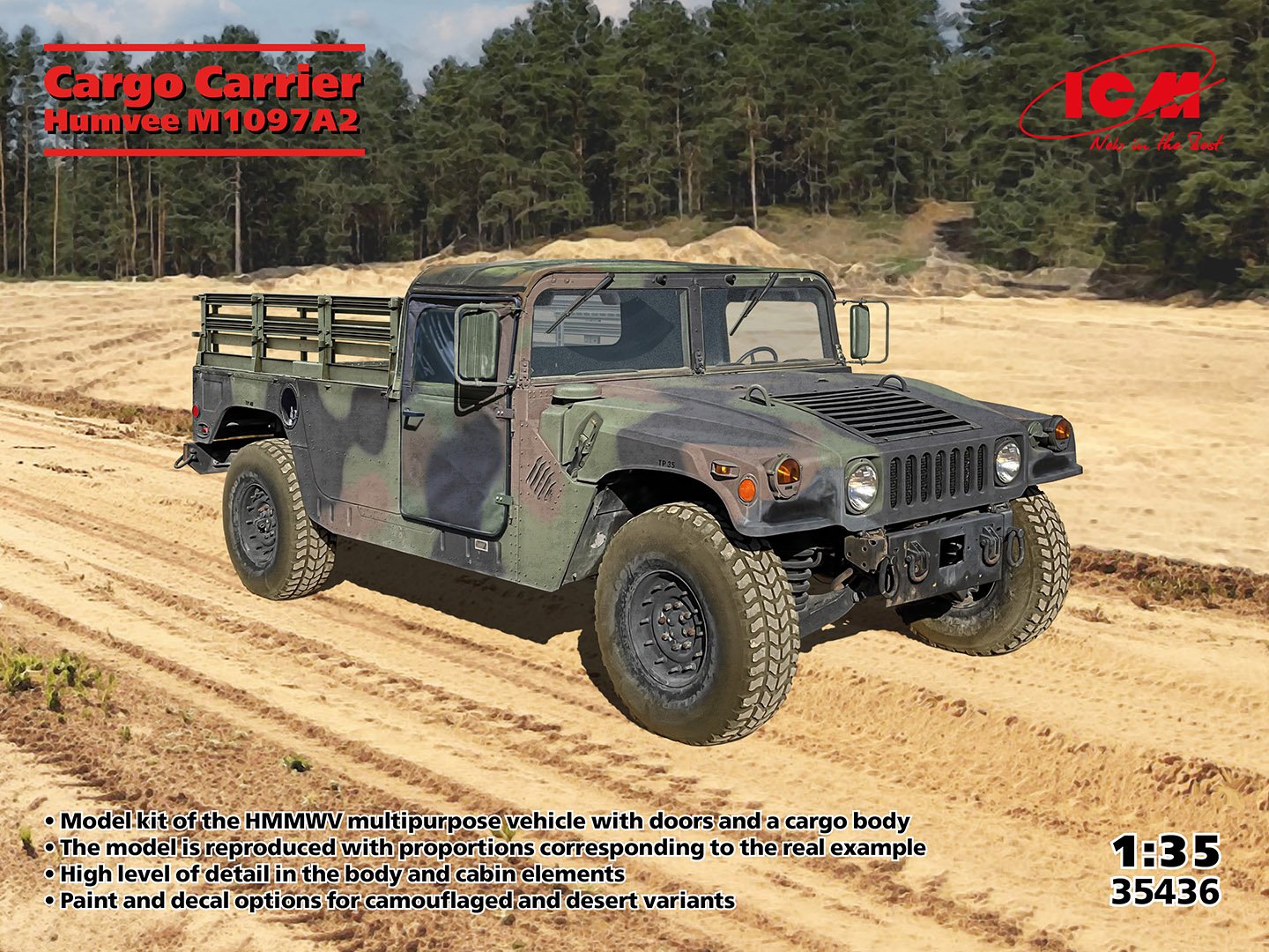 ICM 1:35 Cargo Carrier Humvee M1097A2