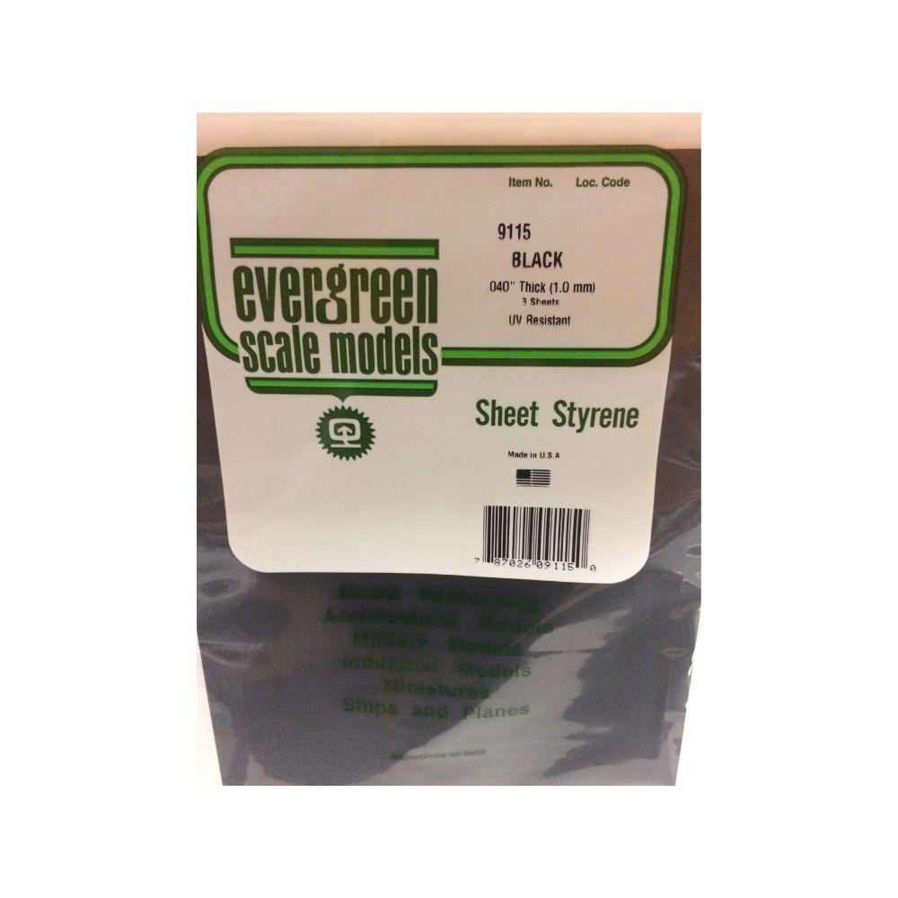 Evergreen Styr Sheets 8X21 1.0mm (3) Black