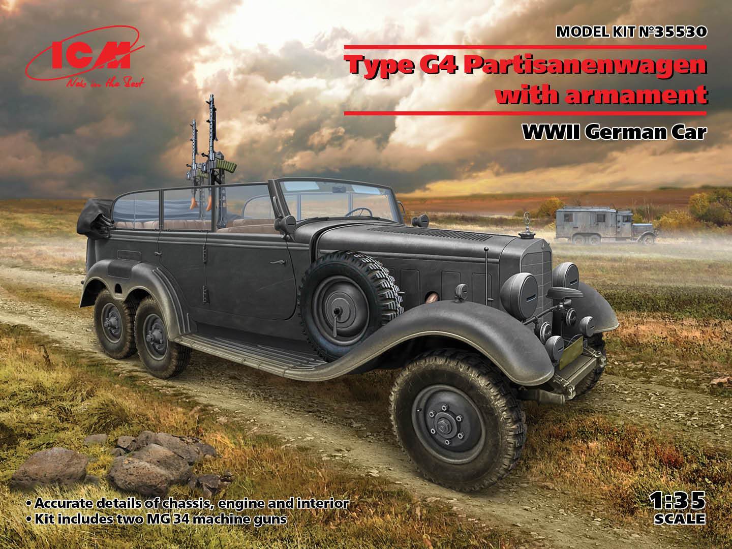 ICM 1:35 German G4 Partisanenwagen Vehicle with Machine Gun