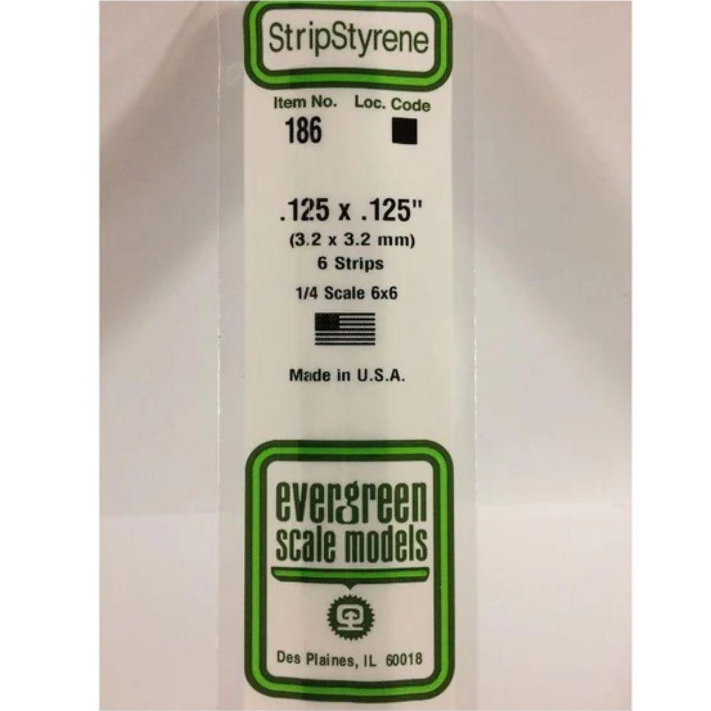 Evergreen Styrene Strips .125 X .125 In-6