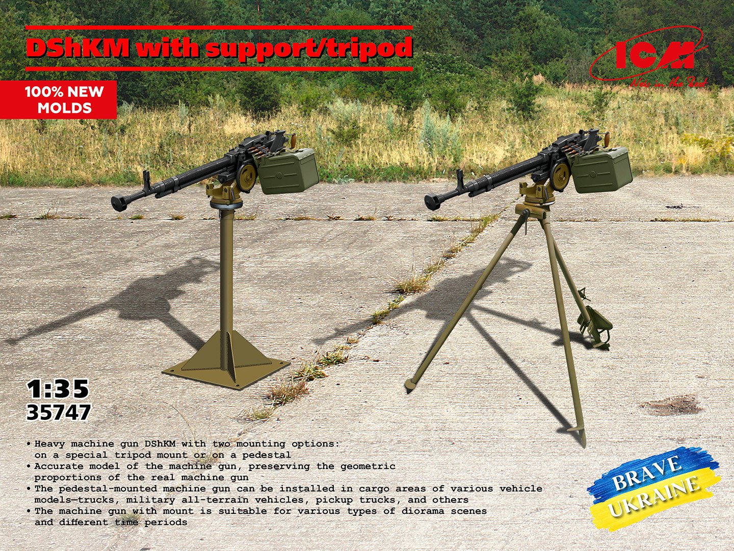 ICM 1:35 DShKM with Support or Tripod