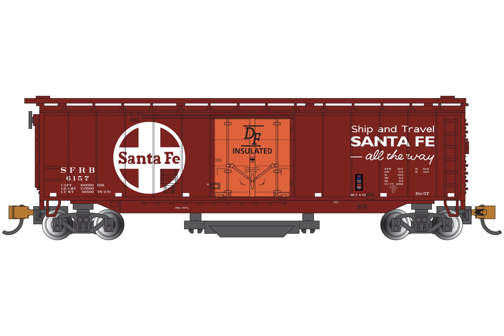 Bachmann Santa Fe #6157(Ship And Travel)