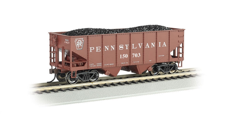 Bachmann PRR #150703 USRA 55 Ton O/SideBraced Hopper + Load. HO Scale